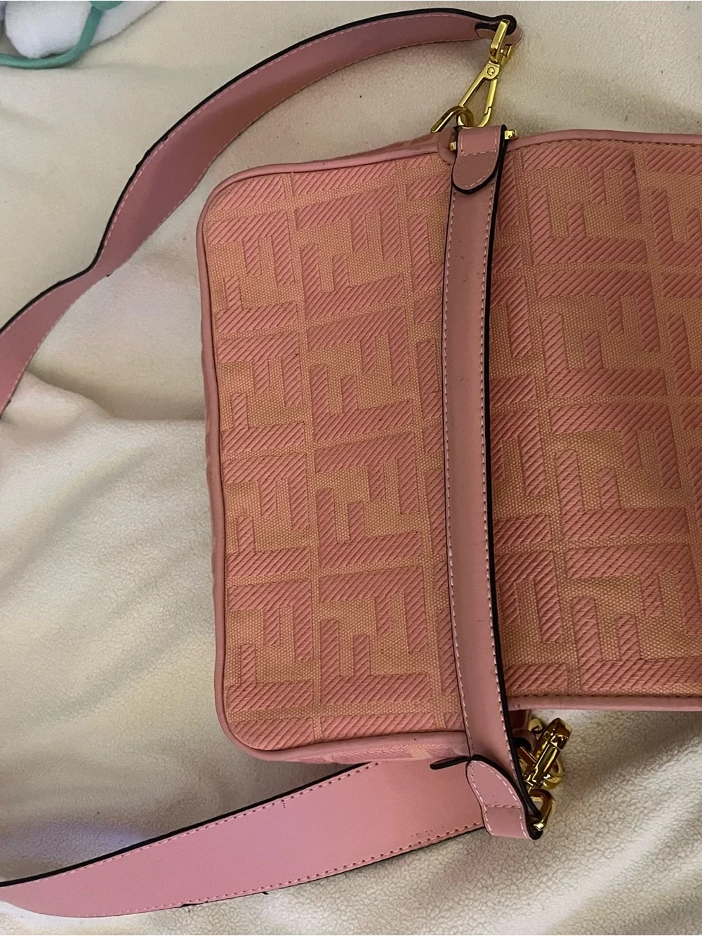 Fendi Pink Baguette Shoulder Crossbody Bag